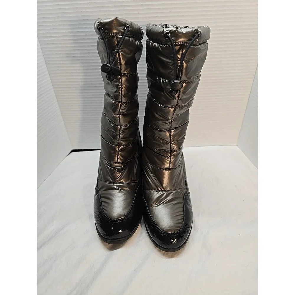 Cougar Wedge Puffer Brown Metallic Shiny Gander Winter Waterproof Boots Size 9M‎